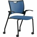 9To5 Seating Stack Chair, w/Arms/Casters, 25inx26inx33in, Cloud Fabric/BK Frame NTF1315A12BFCD